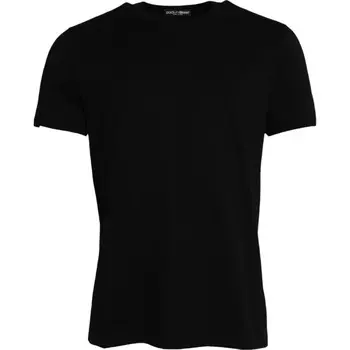 Черная хлопковая футболка с круглым вырезом и короткими рукавами Dolce & Gabbana