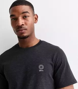 Черная хлопковая футболка с логотипом Jack & Jones с круглым вырезом Jack & Jones, черный