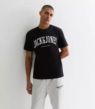Черная хлопковая футболка с логотипом Jack & Jones Jack & Jones, черный