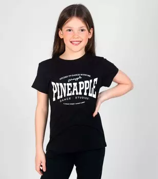 Черная хлопковая футболка с логотипом Pineapple Girls Pineapple, черный