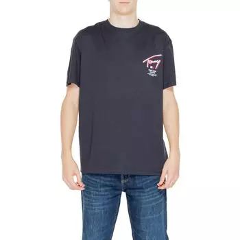 Черная хлопковая футболка Tommy Jeans