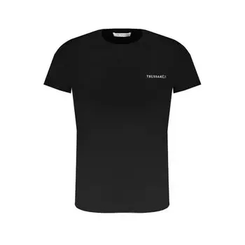 Черная хлопковая футболка Trussardi