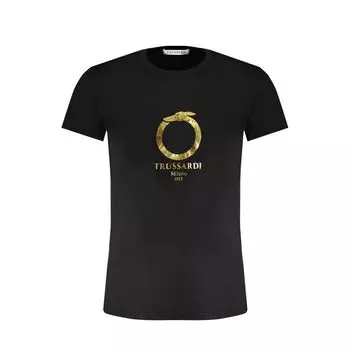 Черная хлопковая футболка Trussardi