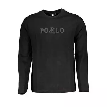 Черная хлопковая футболка U.S. Polo, черный