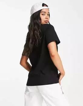 Черная хлопковая футболка Weekday Essence