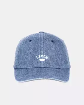 Черная хлопковая кепка с вышитым логотипом спереди Levi's, синий