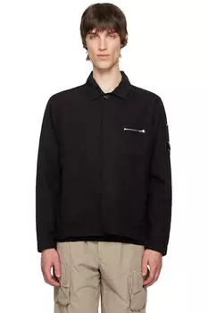 Черная хлопковая льняная рубашка C.P. Company