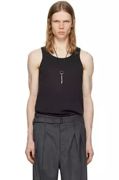 Черная хлопковая майка LEMAIRE