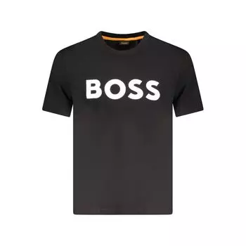 Черная хлопковая мужская футболка Hugo Boss