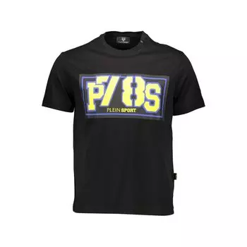 Черная хлопковая мужская футболка Plein Sport
