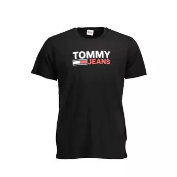 Черная хлопковая мужская футболка Tommy Hilfiger