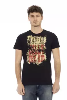 Черная хлопковая мужская футболка Trussardi