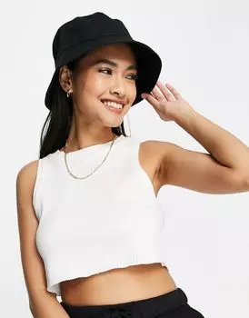 Черная хлопковая панама ASOS DESIGN