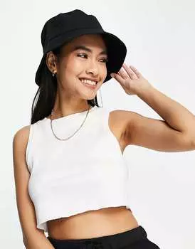 Черная хлопковая панама ASOS DESIGN