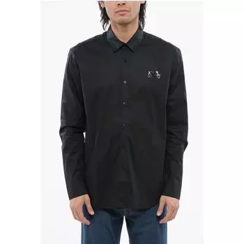 Черная хлопковая рубашка Karl Lagerfeld, Black