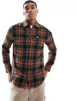 Черная хлопковая рубашка лесоруба в клетку Superdry