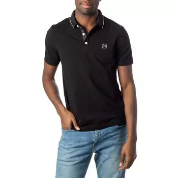 Черная хлопковая рубашка-поло Armani Exchange
