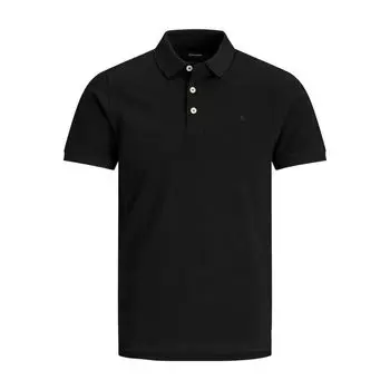 Черная хлопковая рубашка-поло Jack & Jones