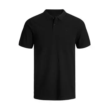 Черная хлопковая рубашка-поло Jack & Jones