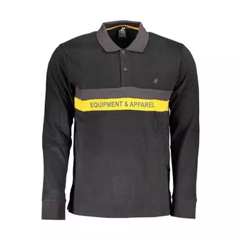 Черная хлопковая рубашка-поло U.S. Polo