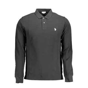 Черная хлопковая рубашка-поло U.S. Polo Assn., черный