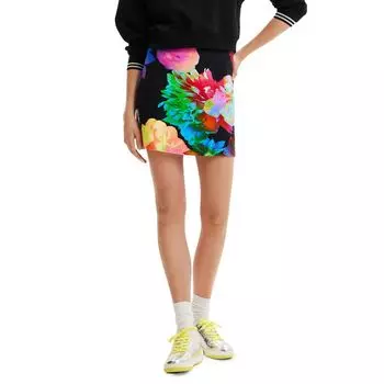 Черная хлопковая юбка Desigual, черный