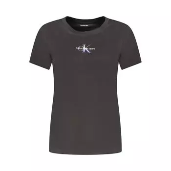 Черная хлопковая женская футболка Calvin Klein