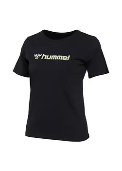 Черная хлопковая женская футболка Hummel