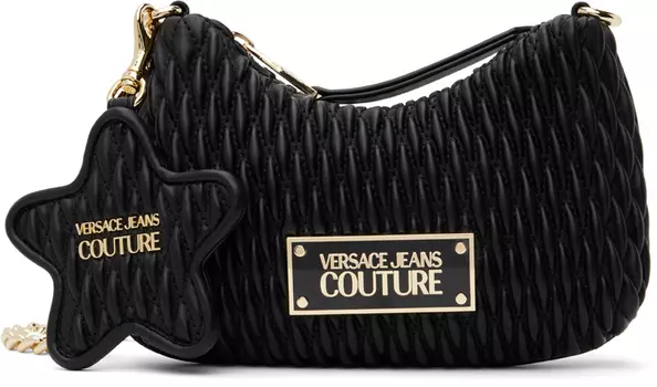 Черная хрустящая сумка Versace Jeans Couture