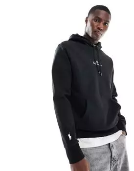 Черная худи двойной вязки с логотипом в центре Polo Ralph Lauren