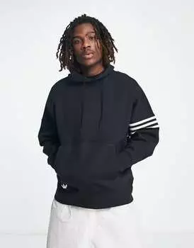 Черная худи с 3 полосками adidas Originals Neuclassics