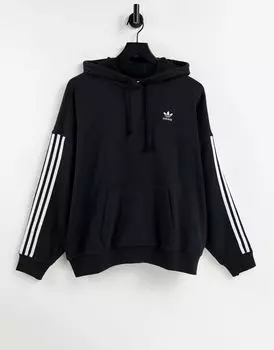 Черная худи с тремя полосками adidas Originals adicolor