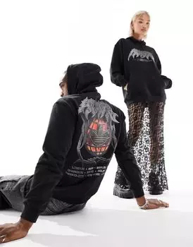 Черная худи унисекс с логотипом в стиле унисекс adidas Originals
