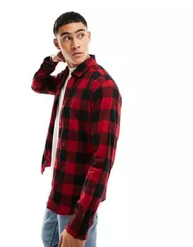 Черная и красная рубашка в клетку Jack & Jones Essentials