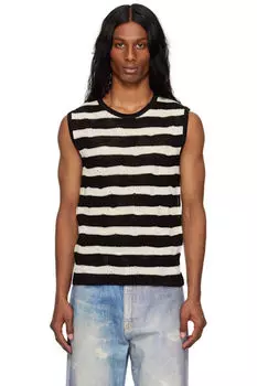 Черная и не совсем белая сетчатая майка без рукавов с повреждениями Andersson Bell