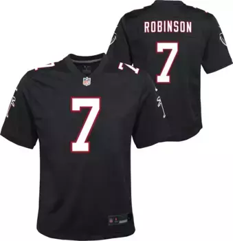 Черная игровая майка Nike Youth Atlanta Falcons Bijan Robinson #7 Throwback