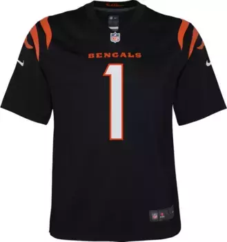 Черная игровая майка Nike Youth Cincinnati Bengals Ja'Marr Chase #1