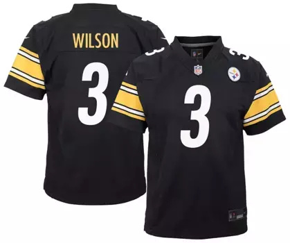 Черная игровая майка Nike Youth Pittsburgh Steelers Russell Wilson #3