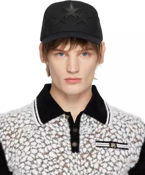 Черная кепка дальнобойщика с тремя звездами AMIRI, черный/черный