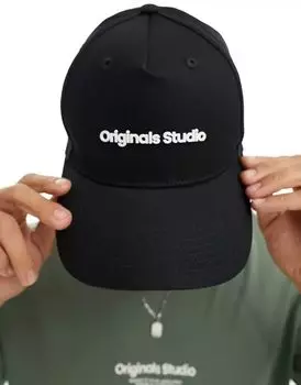 Черная кепка Jack & Jones с логотипом Originals