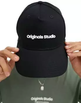 Черная кепка Jack & Jones с логотипом Originals