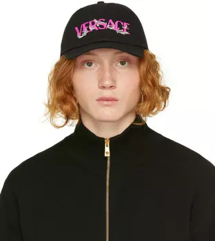 Черная кепка с логотипом Versace
