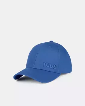 Черная кепка с металлическим логотипом Tous, синий