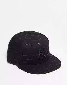 Черная кепка с монограммой New Era 9Fifty New York Yankees
