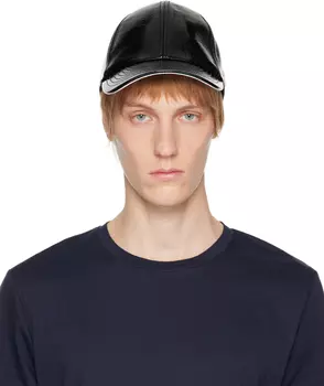 Черная классическая виниловая кепка Courrèges