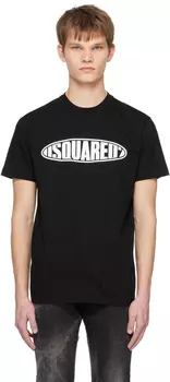 Черная классная футболка для серфинга Dsquared2