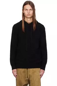 Черная клетчатая толстовка с капюшоном UMA WANG