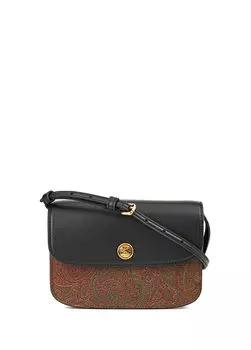 Черная коричневая женская сумка через плечо с этническим узором Etro