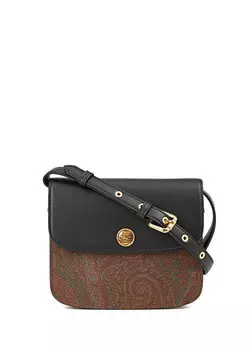 Черная коричневая женская сумка через плечо с этническим узором Etro