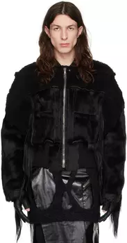 Черная короткая дубленка Rick Owens